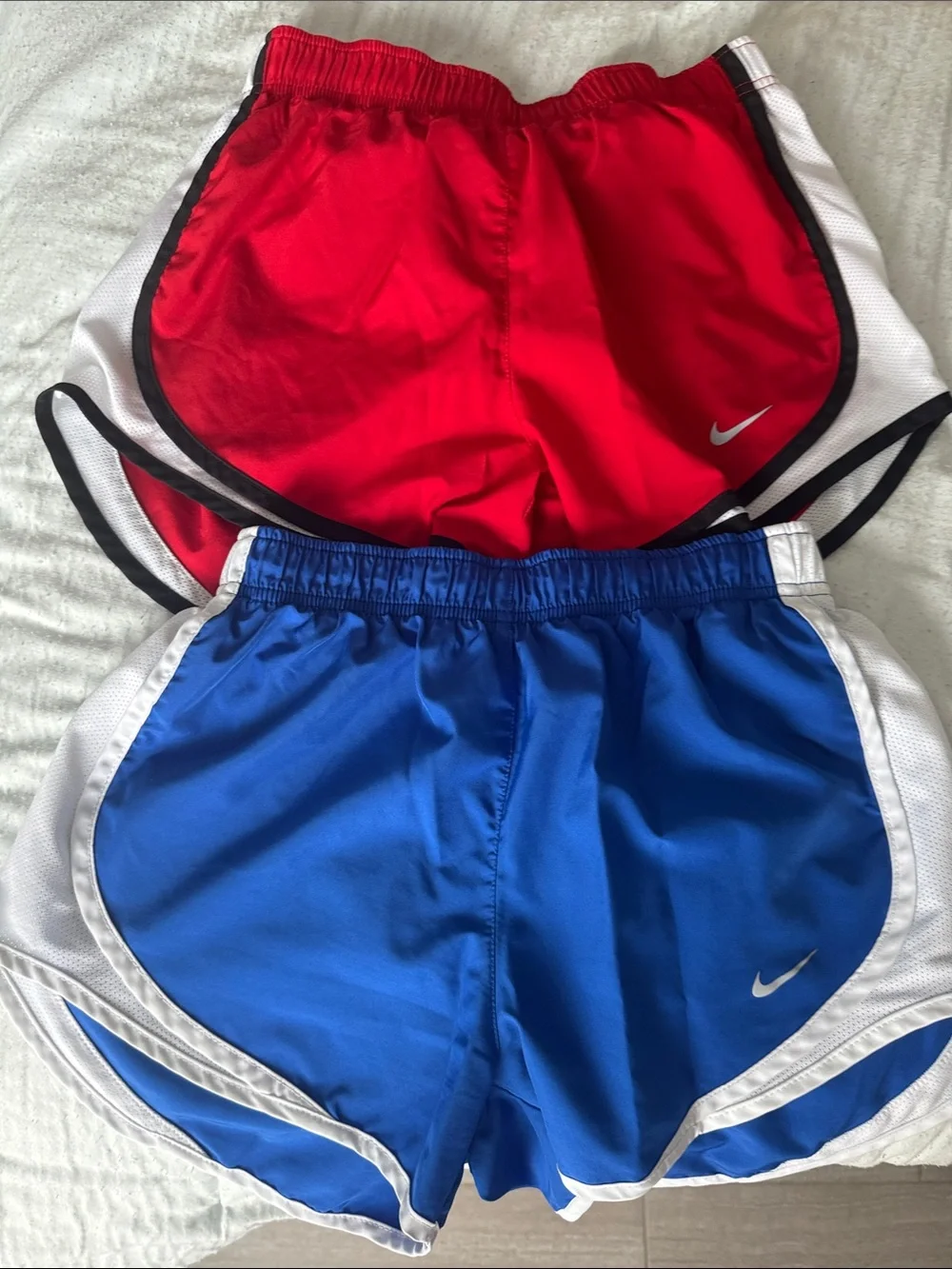 Nike Red and Blue Girls' Athletic Shorts Duo